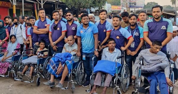 Distribution of Wheelchairs and Clothing